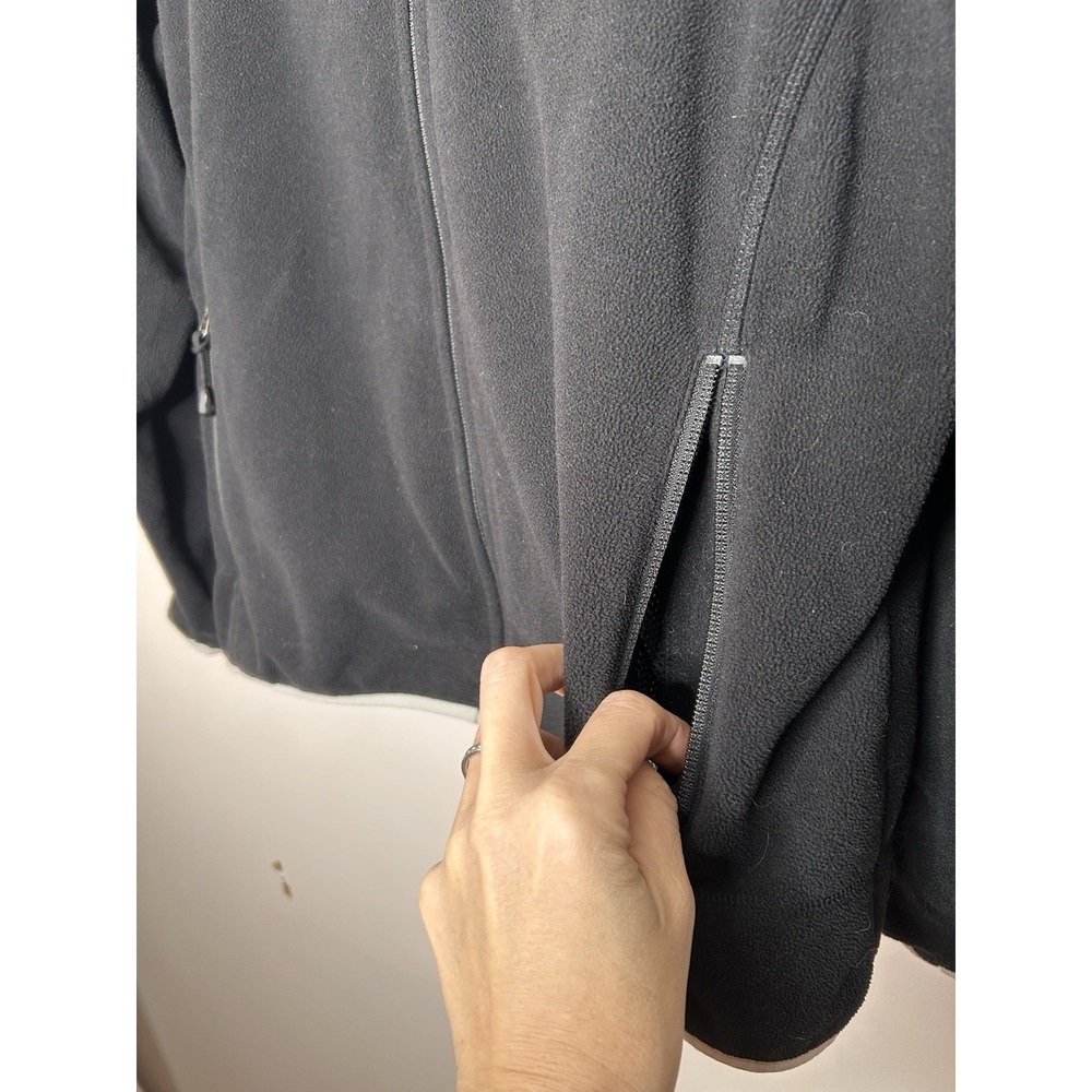 L.L. Bean Fleece Women's Vintage Full Zip Jacket Black Polartec Heavy Size Large - Picture 6 of 9